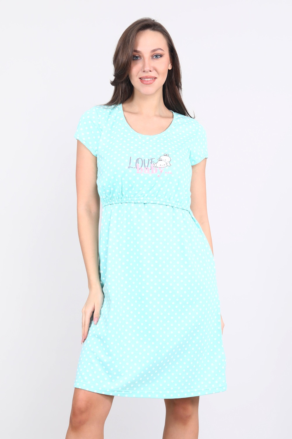 Сорочка женская с рукавом для беременных и кормящих "Love baby"