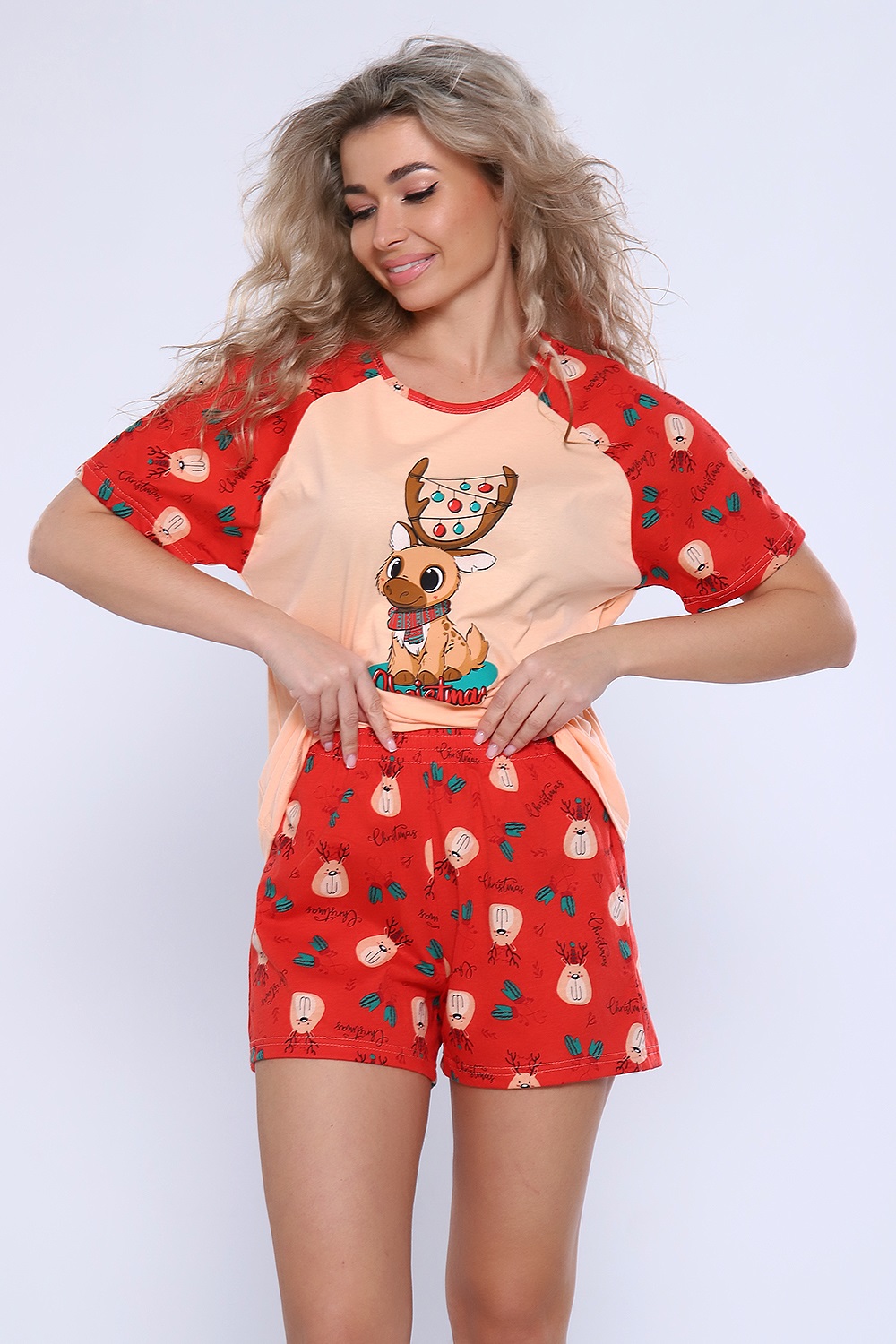 Пижама женская с шортами "Радость" (шорты,футболка)