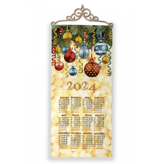 Календарь гобеленовый "Новогодние шарики"