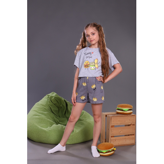 Пижама с шортами для девочки "Картошка фри"