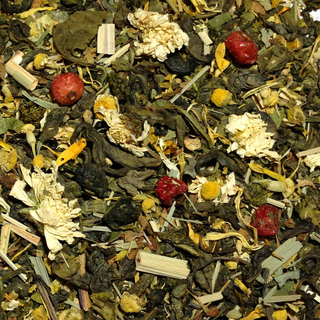 Чай "Фитнес" зеленый байховый крупнолистовой с добавлением растительного сырья.